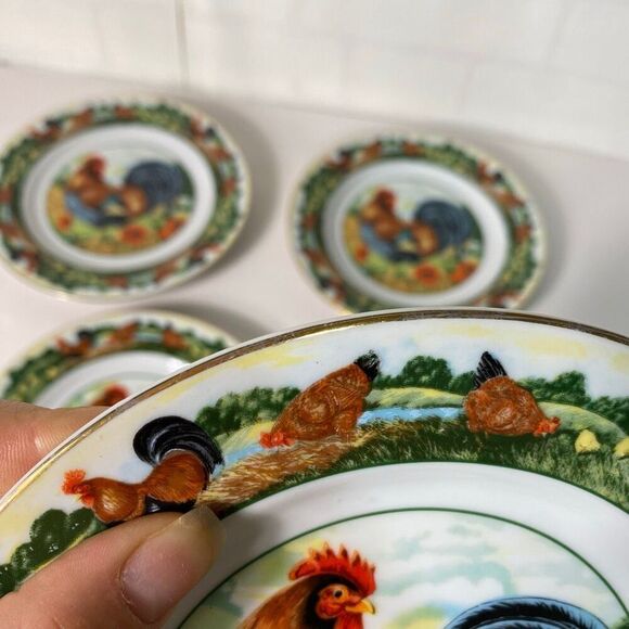 Department 56 Rooster Decorative plates set of 4 small - Picture 9 of 12